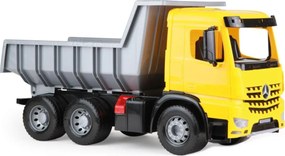 Mercedes billenős teherautó, 66 cm, sárga/szürke