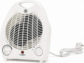 Elektromos fűtőtest ventilátorral és biztonsági kapcsolóval, fehér