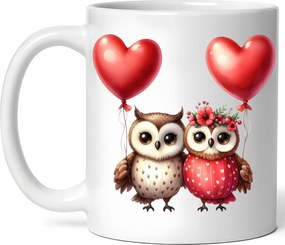 Látványos Bögre Bagoly Pár Szerelmes Bagoly Kerámia Doboz 330ml