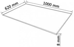 edzett üveg asztallap téglalap alakú 1000 x620 mm