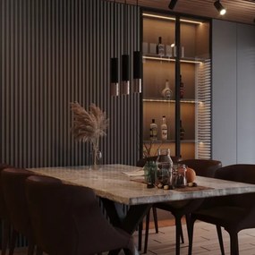 Sollux SL.0946 - Csillár zsinóron LOOPEZ 1xGU10/10W/230V fekete/réz