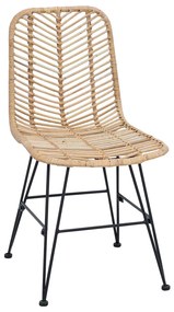 Étkezőszék 2 pcs Természetes 44.5 x 55 x 85 cm Rattan és Vas