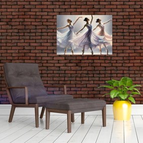 Üveg kép - Három balerina (70x50 cm)