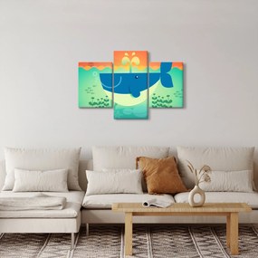 Kép - Vidám bálna a tengerben (90x60 cm)