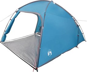 vidaXL Sátor Kabin Kék 370 x 230 x 185 cm Poliészter és üvegszál