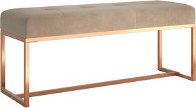 vidaXL bézs bársony pad 110 x 36 x 45 cm