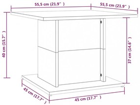 fekete szerelt fa dohányzóasztal 55,5x55,5x40 cm