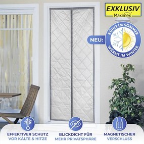 Szürke-ezüstszínű termo függöny ajtóra 90x200 cm – Maximex