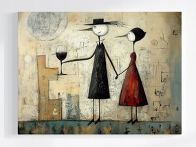 Canvas Vászonkép Romantikus Pár Bor Absztrakt Elegancia 80x60