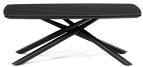 Dohányzóasztal 120×70 cm, Sinterelt Kerámia, Márványhatás. AHG-X7227 BK