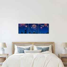 Kép - tűzijáték Miamiban (órával) (90x30 cm)