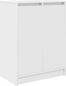 vidaXL fehér szerelt fa cipősszekrény 57x34x76 cm