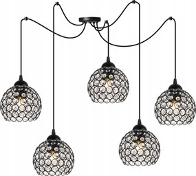 Mennyezeti Függőlámpa Csillogó Pók Csillár Kristályok Gömbök Az Asztal Felett