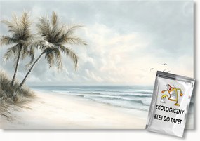 Fotótapéta Flizelina Tájkép Tenger Óceán Hullámok Tengerpart Pálmafák 350x250 ragasztó