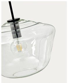 Fekete függőlámpa üveg búrával ø 34 cm Mao – Kave Home