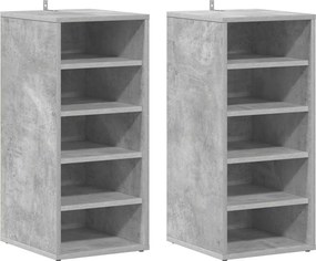 vidaXL 2 db betonszürke szerelt fa cipősszekrény 31,5 x 35 x 70 cm