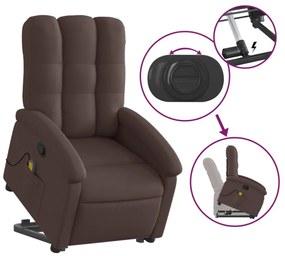 vidaXL sötétbarna szövet dönthető masszázs- és állófotel