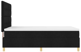 Boxspring Ágy Mattress &amp; LED Fekete 140x200 cm Szövet