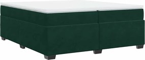 vidaXL sötétzöld bársony rugós ágy matraccal 200x200 cm