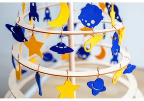 Medium 8 db-os sárga-kék filc karácsonyi dekoráció - Spira