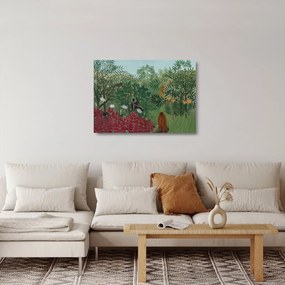 Üveg kép - Henri Rousseau, Tropical Forest with Monkeys, reprodukciók (70x50 cm)