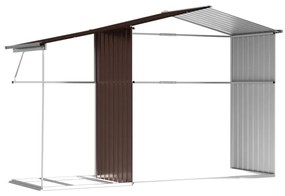 barna horganyzott acél kerti fészer 277 x 192,5 x 179 cm