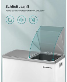 Szelektív szemeteskuka 2x30L, fehér