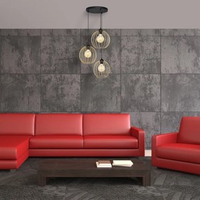 Csillár zsinóron MERCURE 3xE27/15W/230V arany/fekete