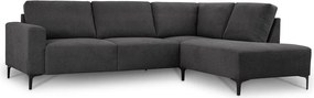 Antracitszürke zsenília sarokkanapé (jobb oldali-L alakú) Fabian – Scandic