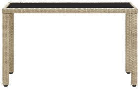 vidaXL bézs polyrattan kerti asztal 123 x 60 x 74 cm