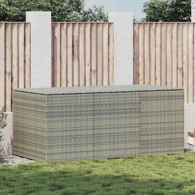 Szürke Polyrattan Kerti Tárolóláda 180 X 90 X 70 Cm