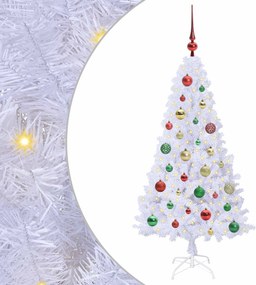 vidaXL Mű karácsonyfa 150 LED-del állvánnyal Fehér 120 cm PVC és Acél