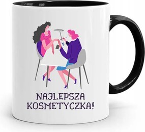 Fekete Bögre Kozmetikusnak A Legjobb Kozmetikai Táska fényképes nyomtatással