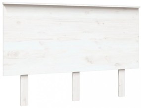 fehér tömör fenyőfa ágyfejtámla 124x6x82,5 cm