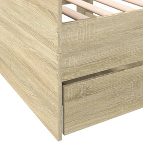 sonoma tölgy kanapéágy fiókkal matrac nélkül 75x190 cm