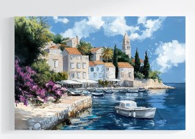 Vászonkép Canvas Tájkép Dél Horvátország Hvar Sétány 120x80
