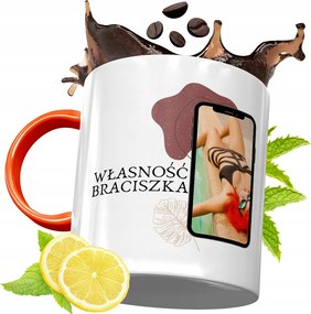 Narancssárga Bögre Testvérnek Ajándékba, fényképes nyomattal