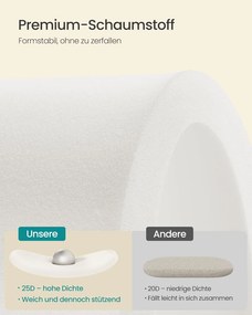 SONGMICS ülőpad tárolóval, tárolódoboz, 38 x 110 x 38 cm, krémfehér