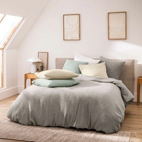 Szürke kétszemélyes-hosszabbított háromrészes pamut ágyneműhuzat 240x220 cm Meline – douceur d'intérieur