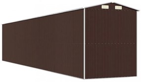 sötétbarna horganyzott acél kerti fészer 192 x 1021 x 223 cm