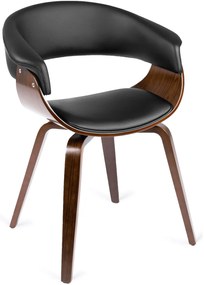 Elegáns Étkezőszék Dió/Fekete Eco-bőr Kárpittal. GARY