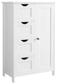 PAULA fürdőszobai szekrény 4 fiókkal és polccal, 55x30x81cm, fehér Vasagle