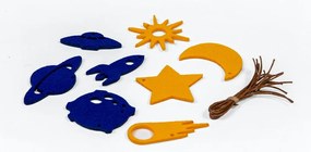 Medium 8 db-os sárga-kék filc karácsonyi dekoráció - Spira