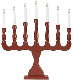 Markslöjd 8004,1 - Karácsonyira tervezett gyertyatartó SVANEHOLM 7xE10/3W/230V fenyő/piros