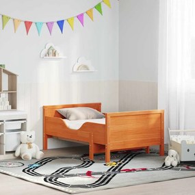 Ágykeret matracmal Viaszbarna 80 x 200 cm Tömör fenyőfa