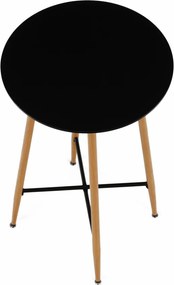 Bárasztal, fekete/tölgy, átmérő 60 cm, IMAM