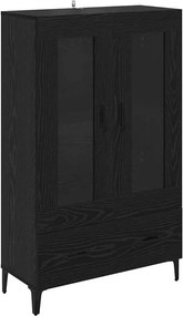 vidaXL Magasfiú Fekete tölgy 70 x 31 x 115 cm Műszaki fa és vas