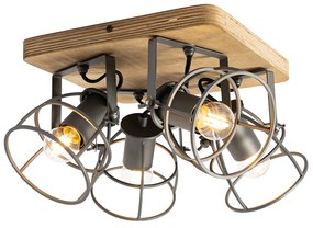 Ipari spotlámpa fa sötétszürke állítható 4-lámpás - Arthur