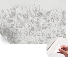 Öntapadós Stílusos Dekoratív Fotótapéta Erdei állatok 104x70 cm