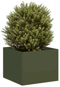 vidaXL olívazöld acél növénytartó 40x40x30 cm